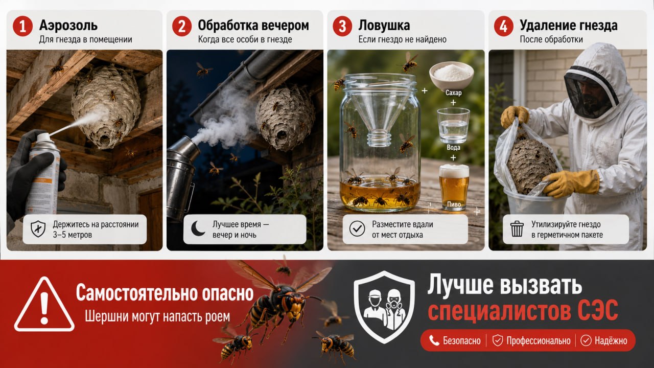 Как избавиться от шершней: популярные средства